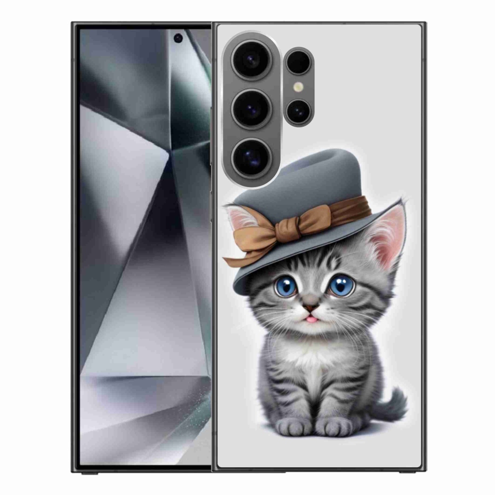 Gélový kryt mmCase na Samsung Galaxy S24 Ultra - mačiatko s klobúkom