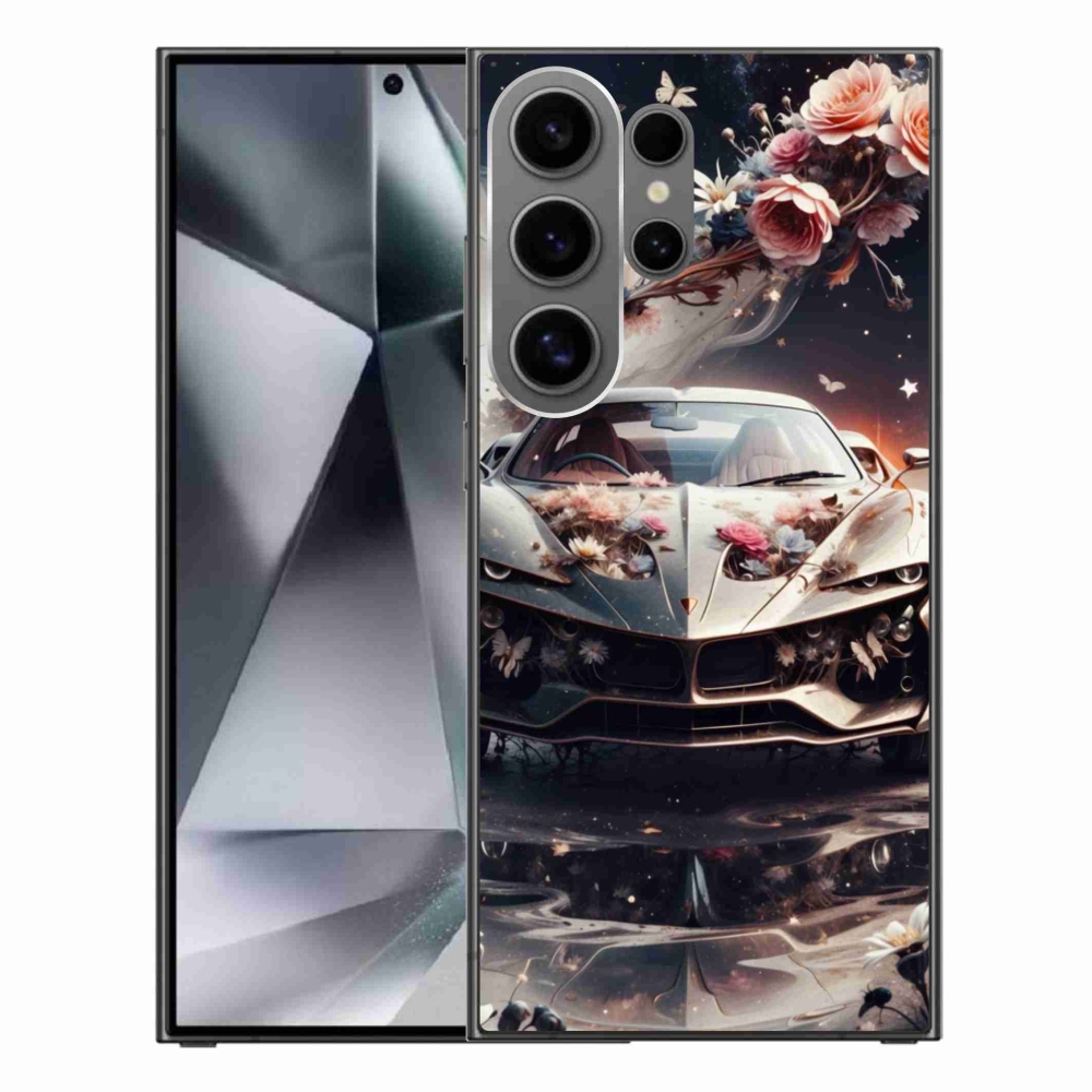 Gélový kryt mmCase na Samsung Galaxy S24 Ultra - kvetinový športový automobil