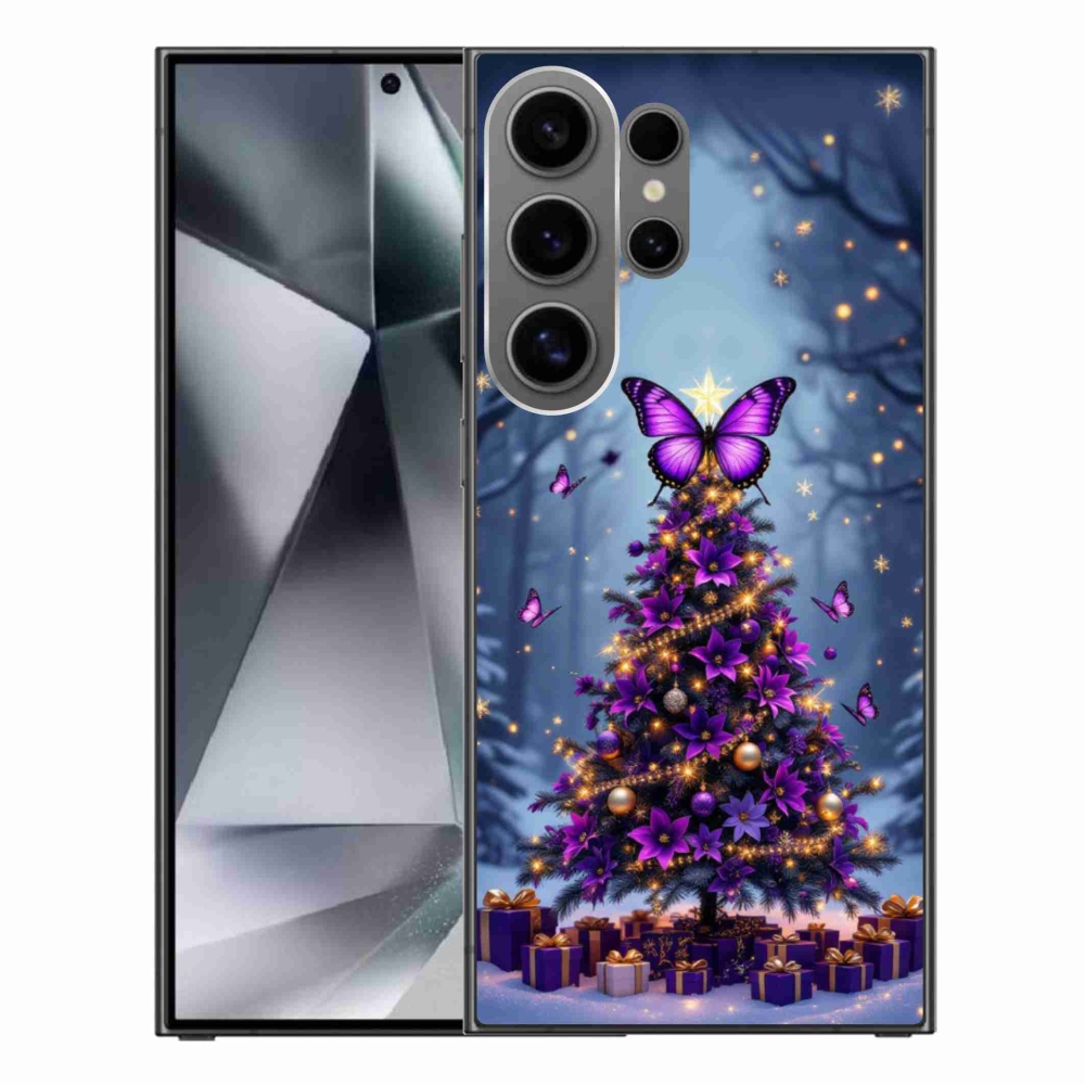 Gélový kryt mmCase na Samsung Galaxy S24 Ultra - motýlí vianočný stromček
