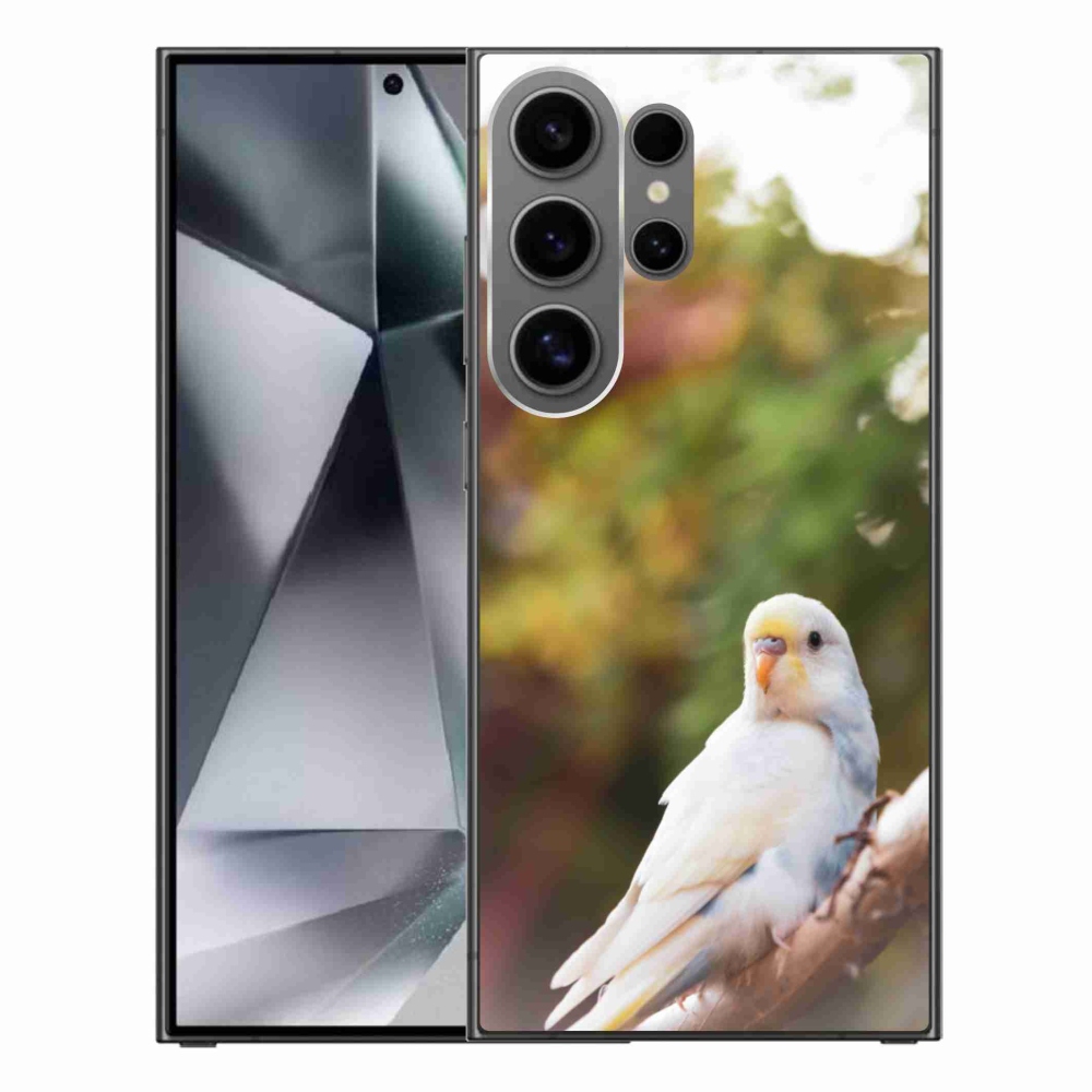 Gélový kryt mmCase na Samsung Galaxy S24 Ultra - papagáj andulka biela