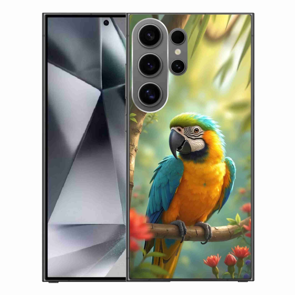 Gélový kryt mmCase na Samsung Galaxy S24 Ultra - papagáj ara modrožltá