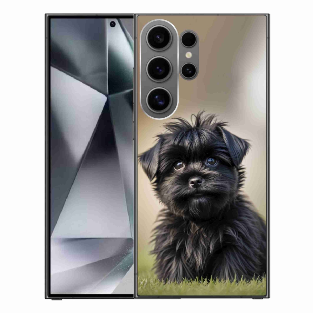 Gélový kryt mmCase na Samsung Galaxy S24 Ultra - roztomilý čierny psík