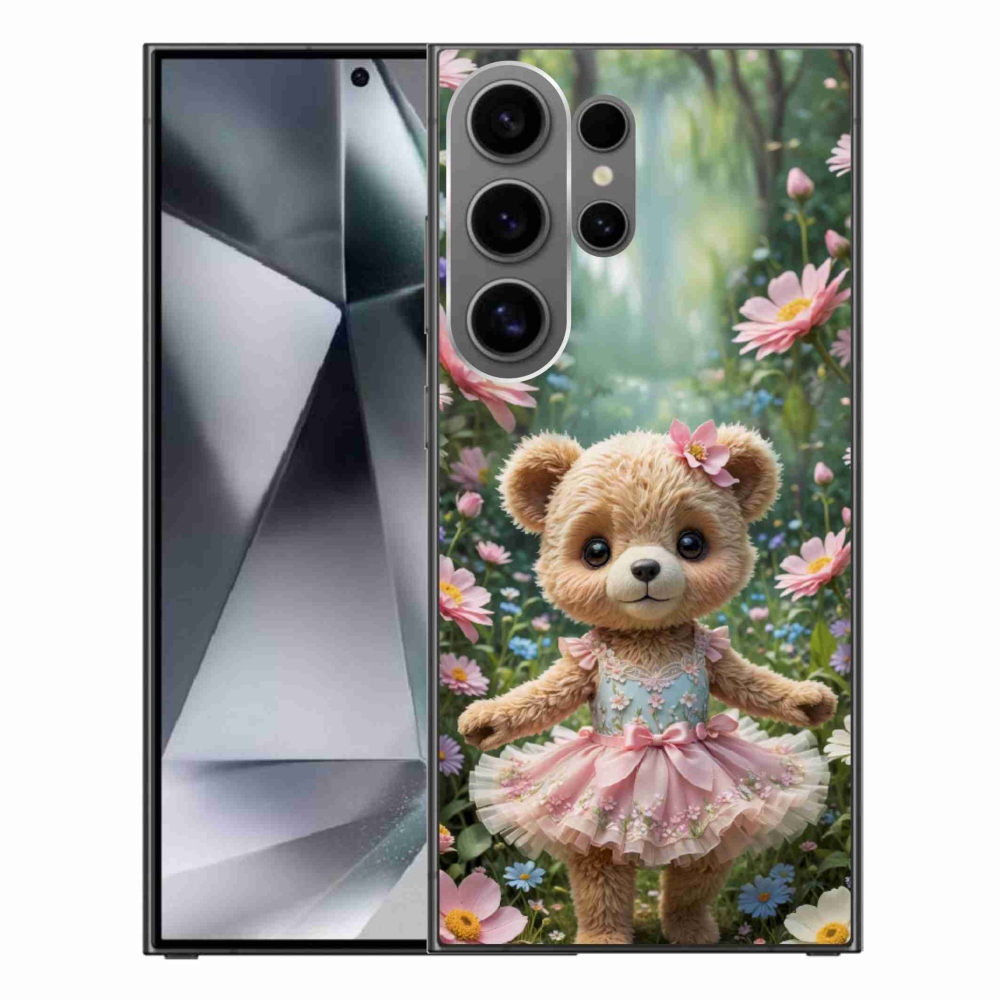 Gélový kryt mmCase na Samsung Galaxy S24 Ultra - roztomilý medvedík v kvetoch