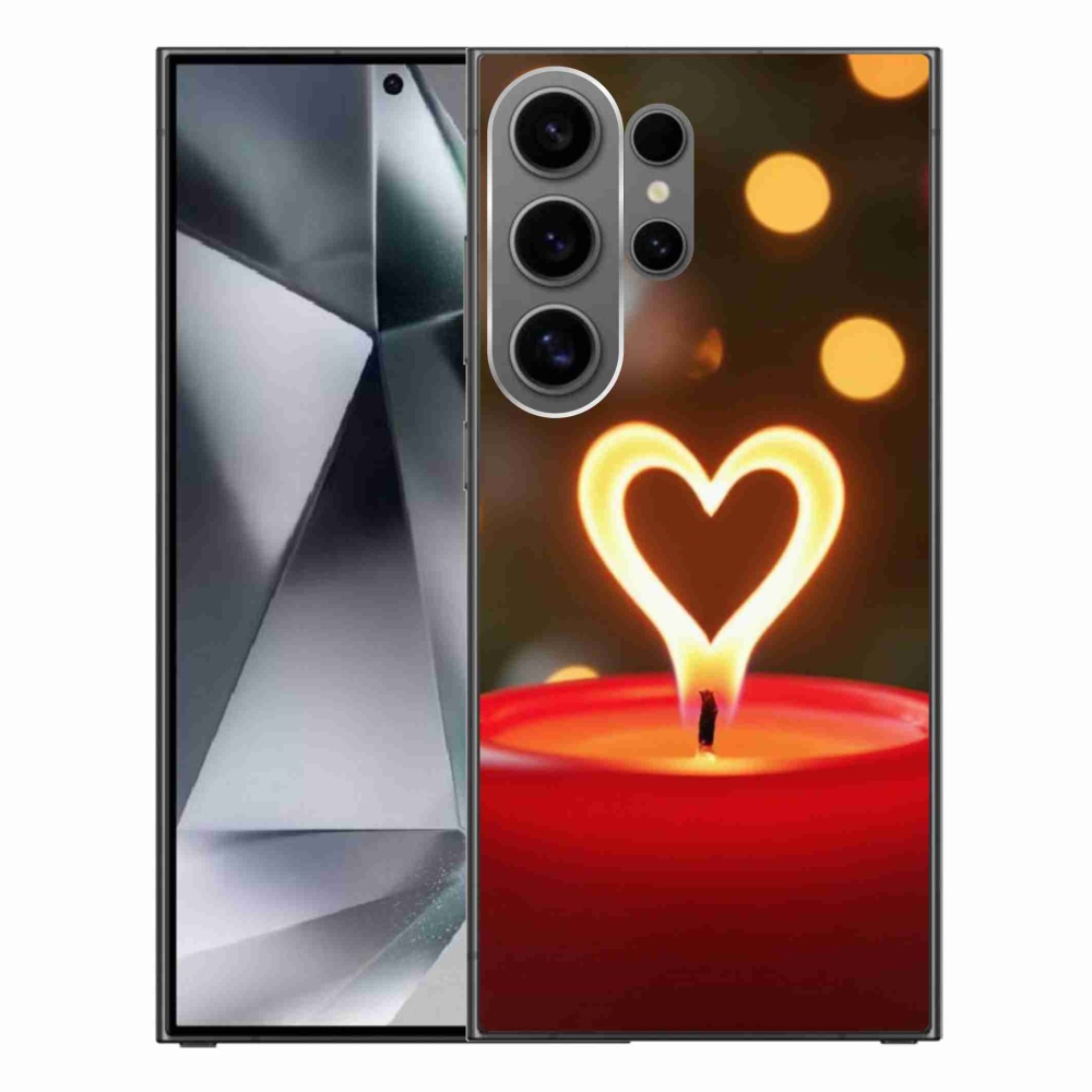 Gélový kryt mmCase na Samsung Galaxy S24 Ultra - srdce z plameňa