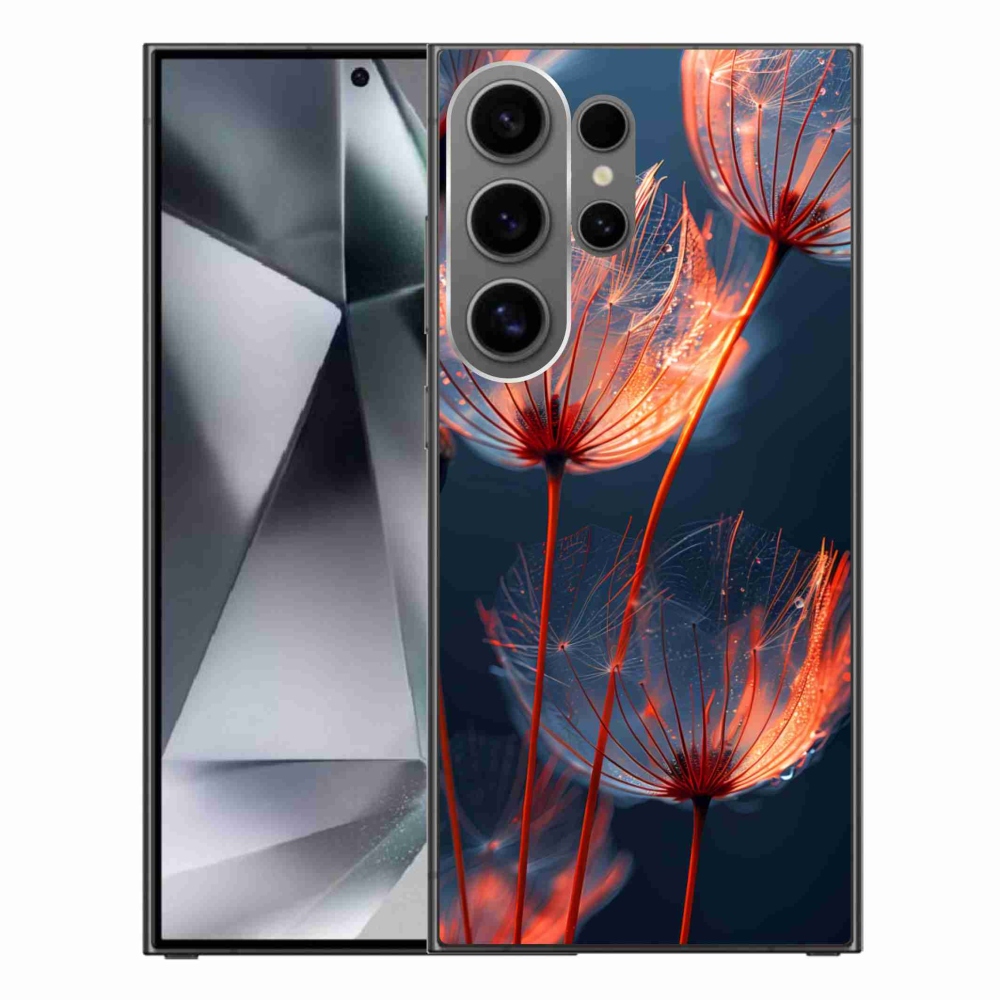 Gélový kryt mmCase na Samsung Galaxy S24 Ultra - svetielkujúce páperie