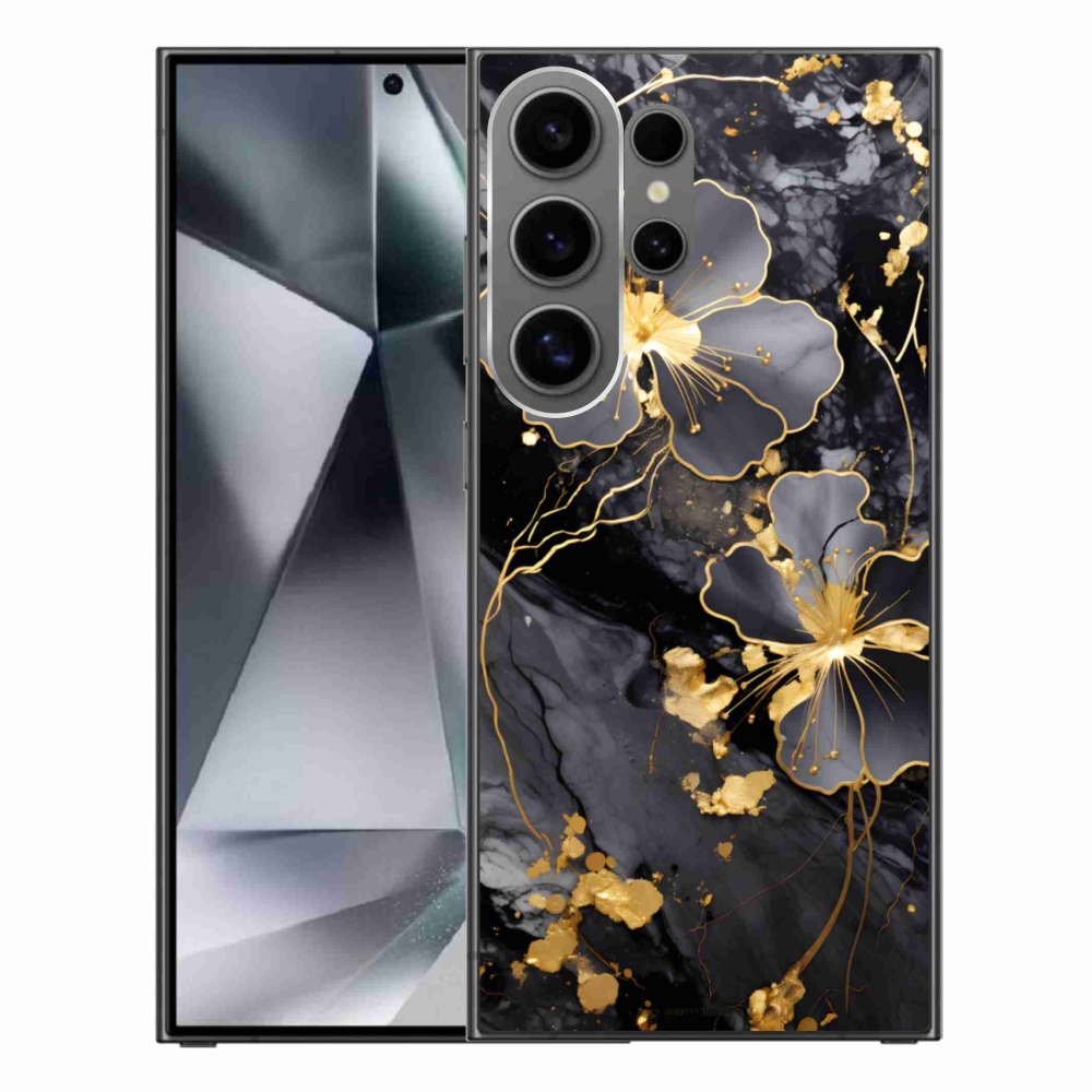 Gélový kryt mmCase na Samsung Galaxy S24 Ultra - zlaté kvety