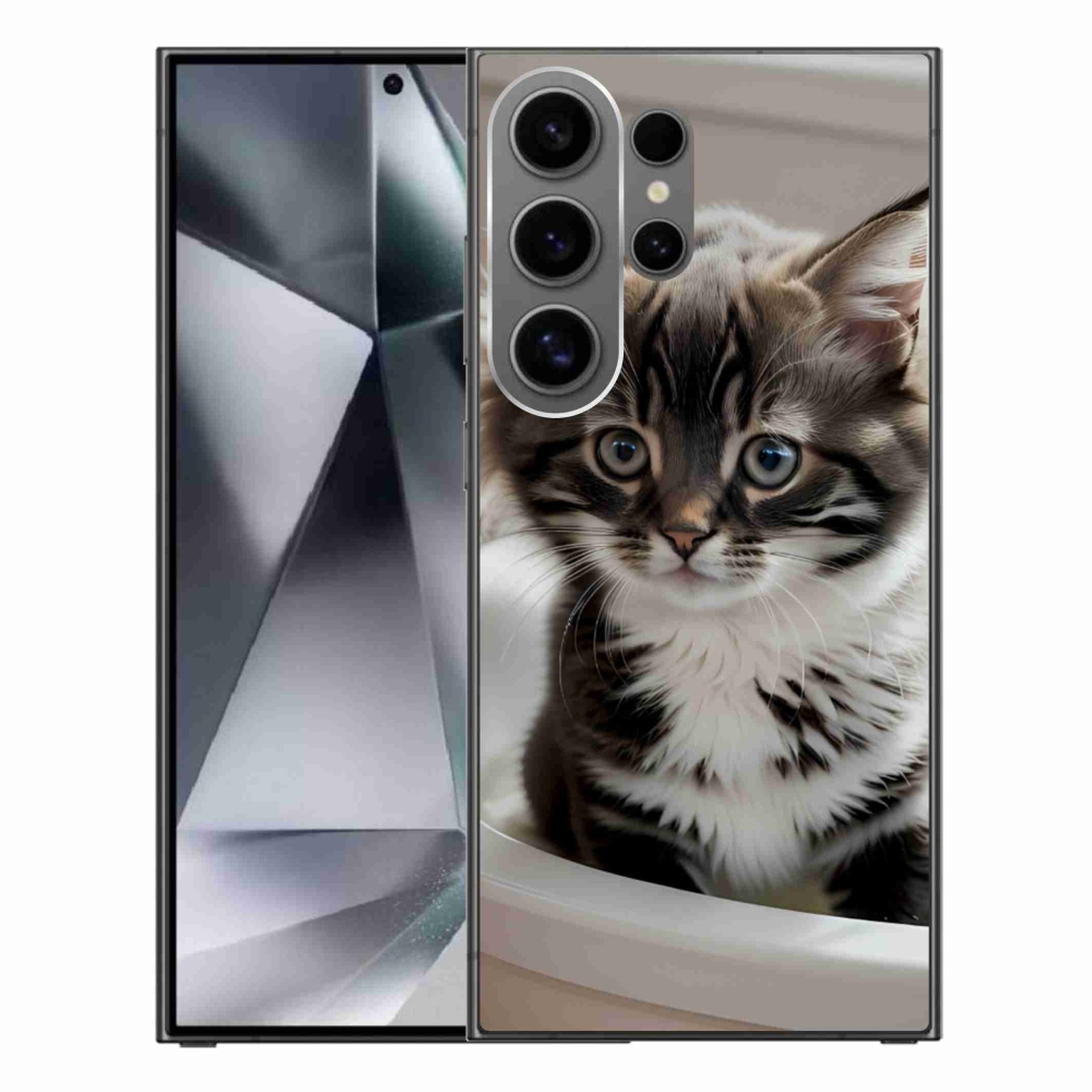 Gélový kryt mmCase na Samsung Galaxy S24 Ultra - zvedavé mačiatko