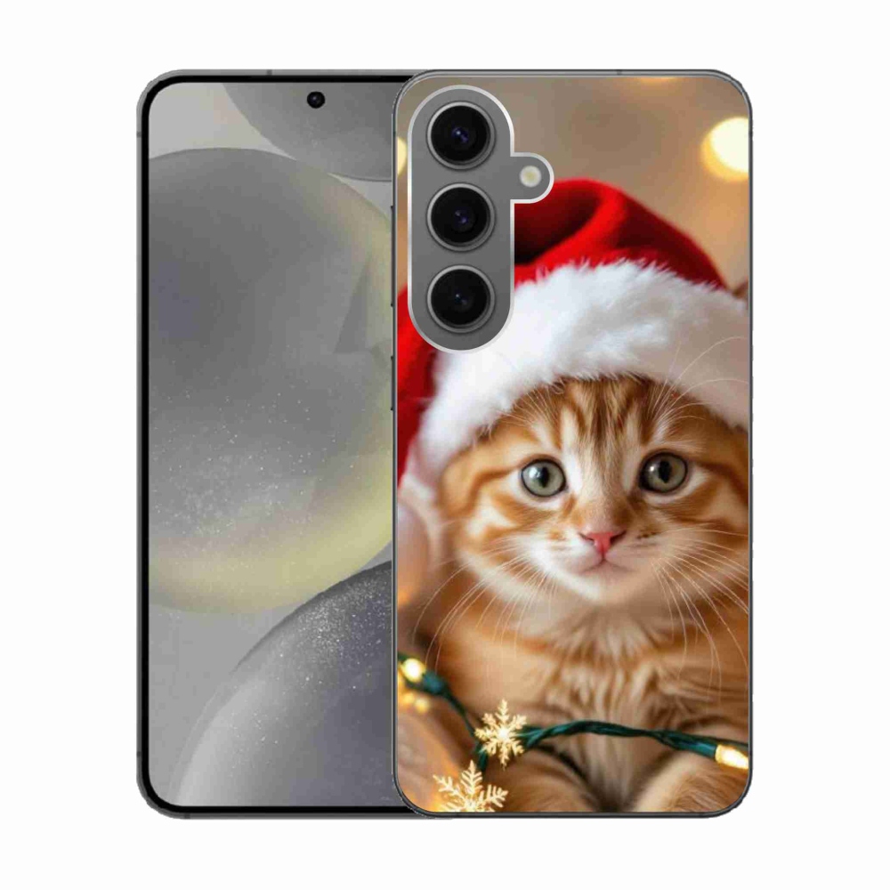 Gélový kryt mmCase na Samsung Galaxy S24 - vianočné mačiatko