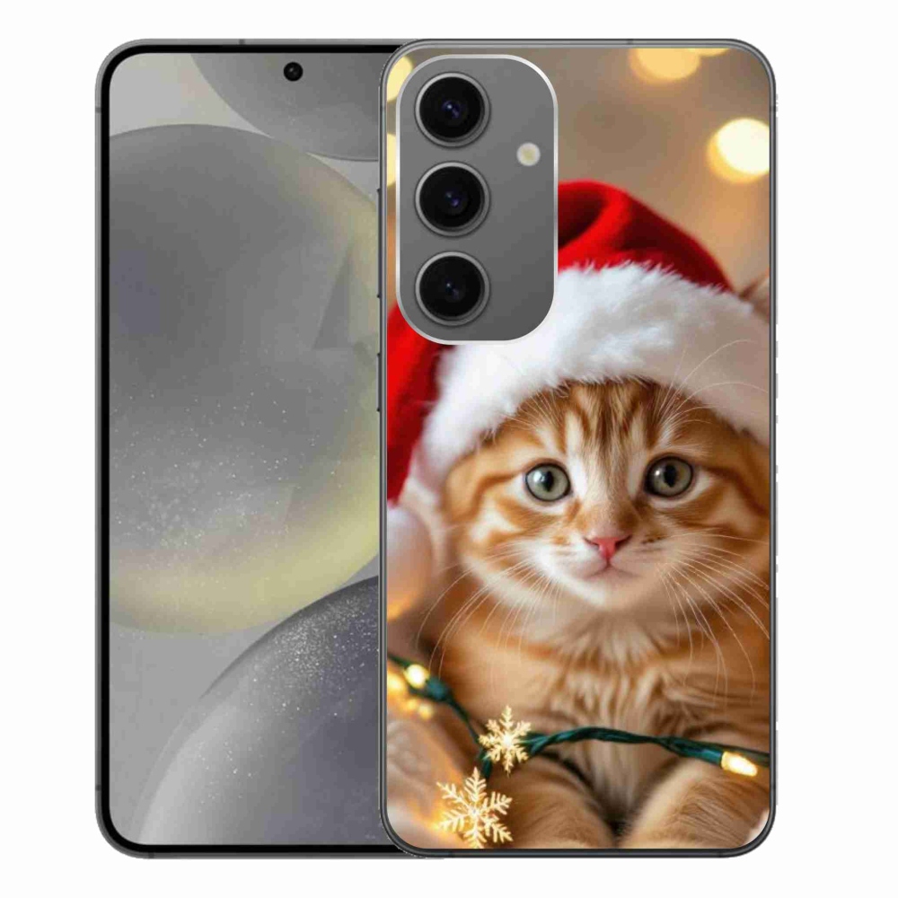 Gélový kryt mmCase na Samsung Galaxy S24+ - vianočné mačiatko