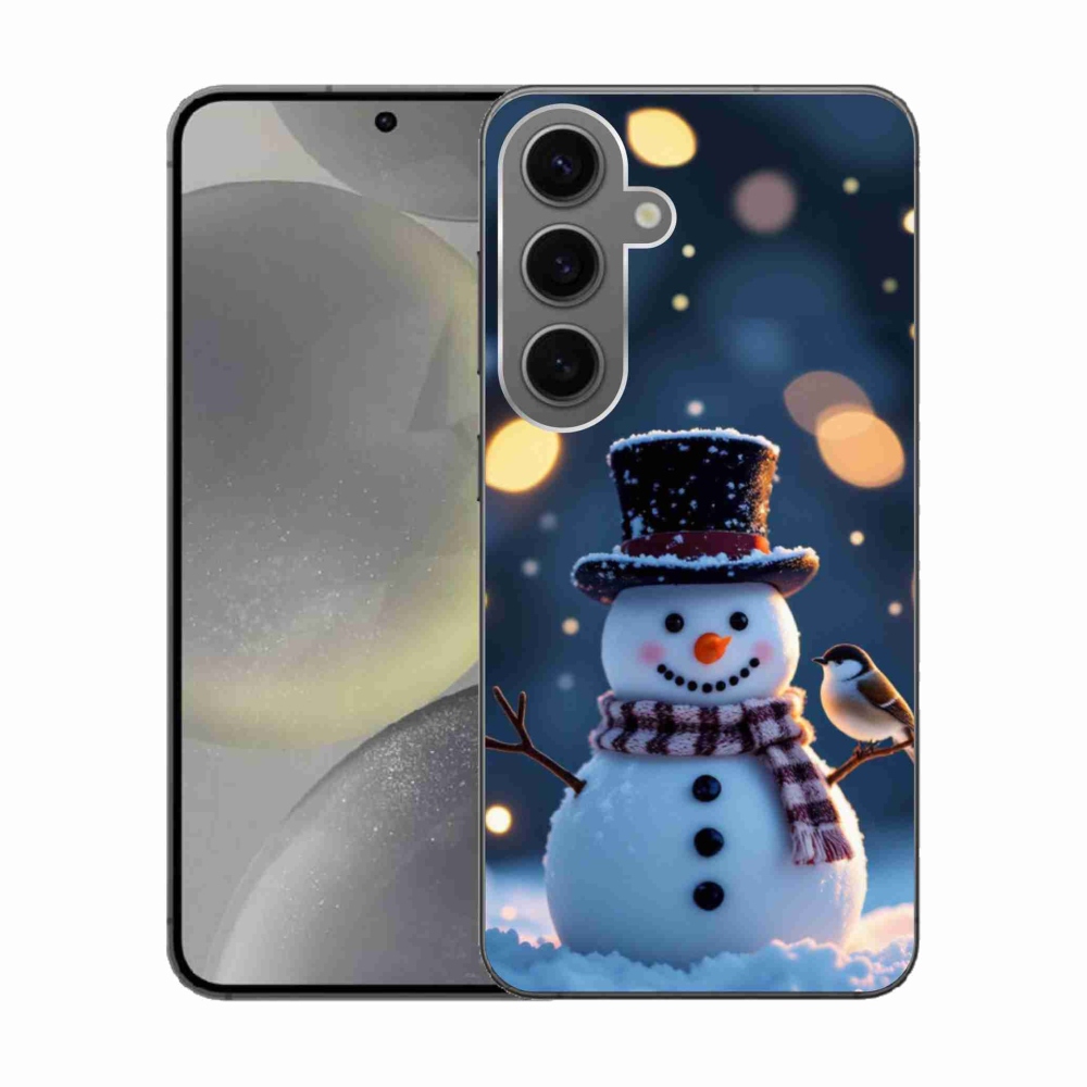 Gélový kryt mmCase na Samsung Galaxy S24 - vianočný snehuliak