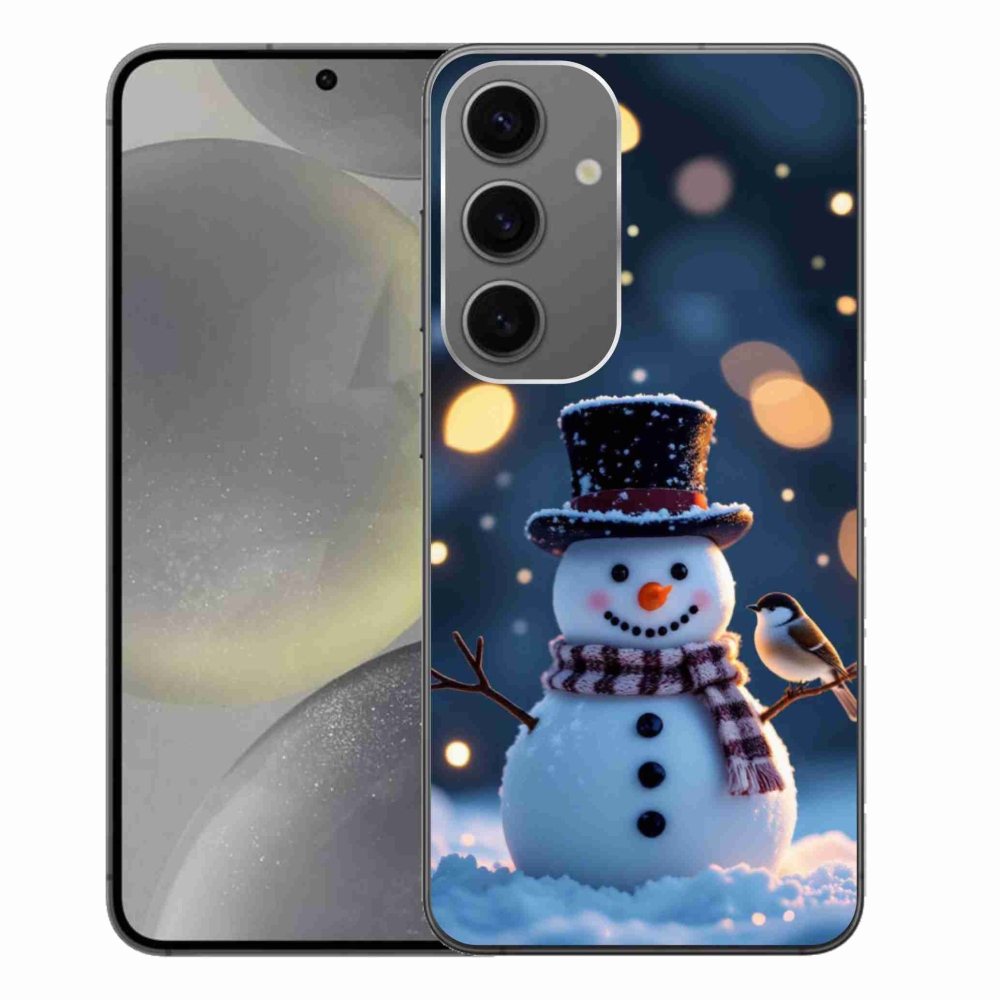 Gélový kryt mmCase na Samsung Galaxy S24+ - vianočný snehuliak