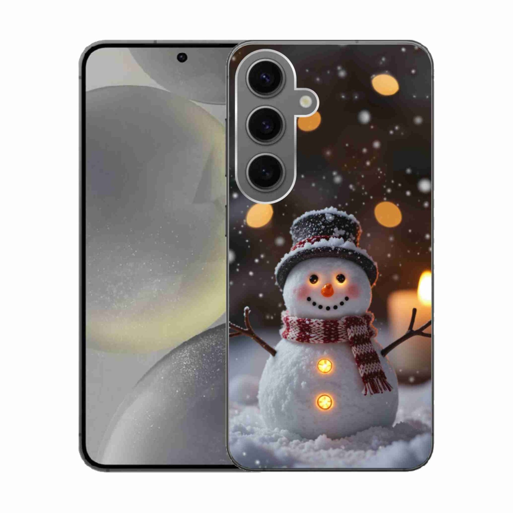Gélový kryt mmCase na Samsung Galaxy S24 - veselý snehuliak