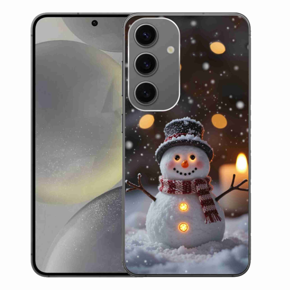 Gélový kryt mmCase na Samsung Galaxy S24+ - veselý snehuliak