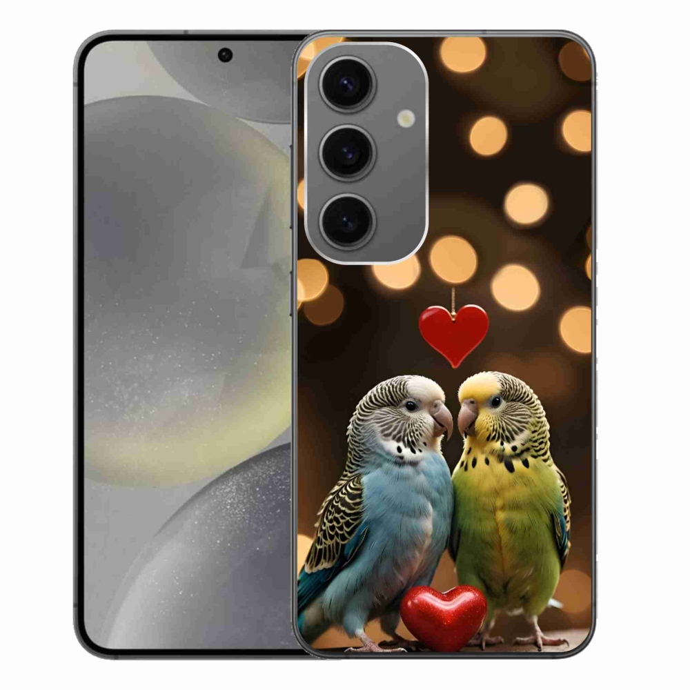 Gélový kryt mmCase na Samsung Galaxy S24+ - zamilovaní papagáje