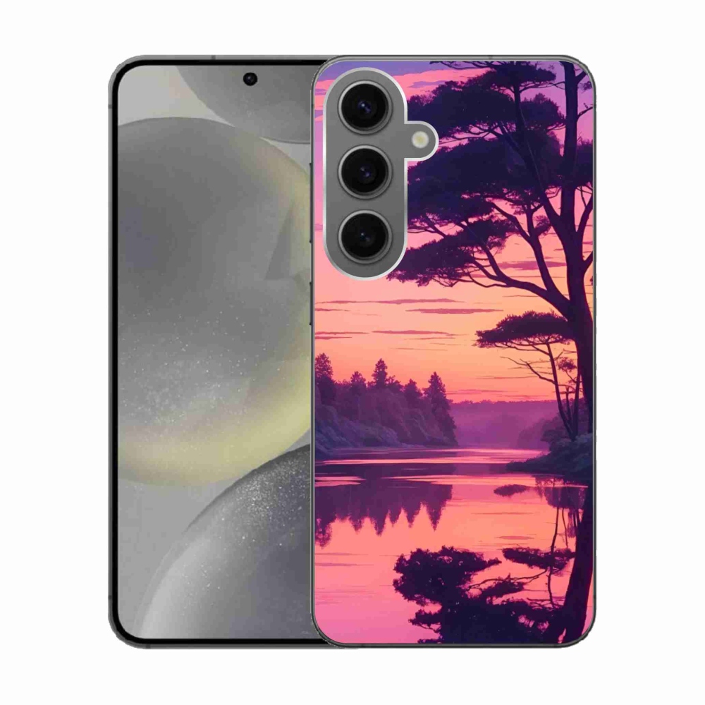 Gélový kryt mmCase na Samsung Galaxy S24 - západ slnka nad jazerom