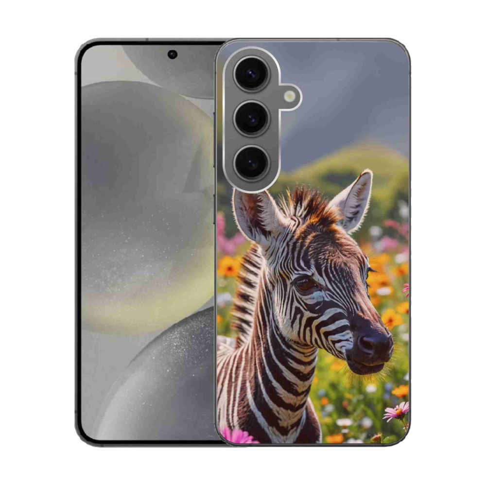 Gélový kryt mmCase na Samsung Galaxy S24 - zebra na lúke