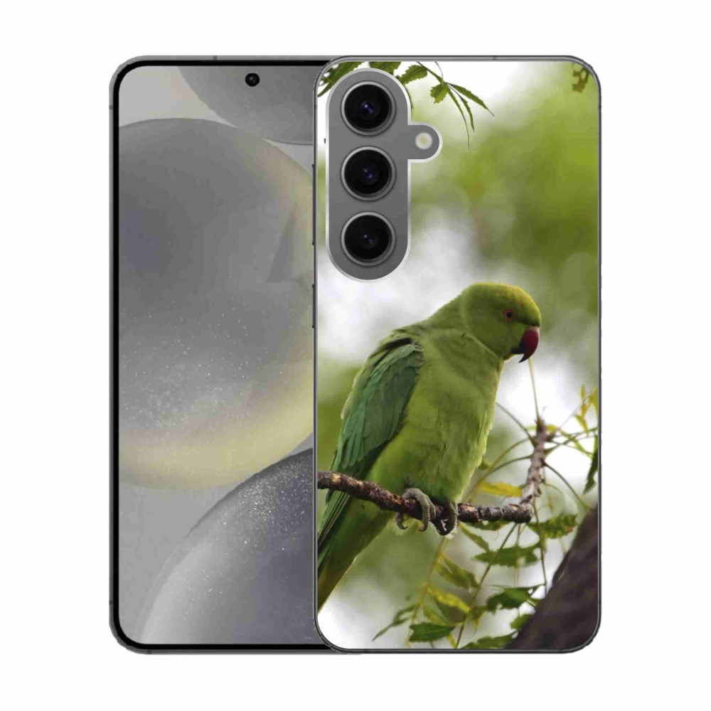 Gélový kryt mmCase na Samsung Galaxy S24 - zelený papagáj