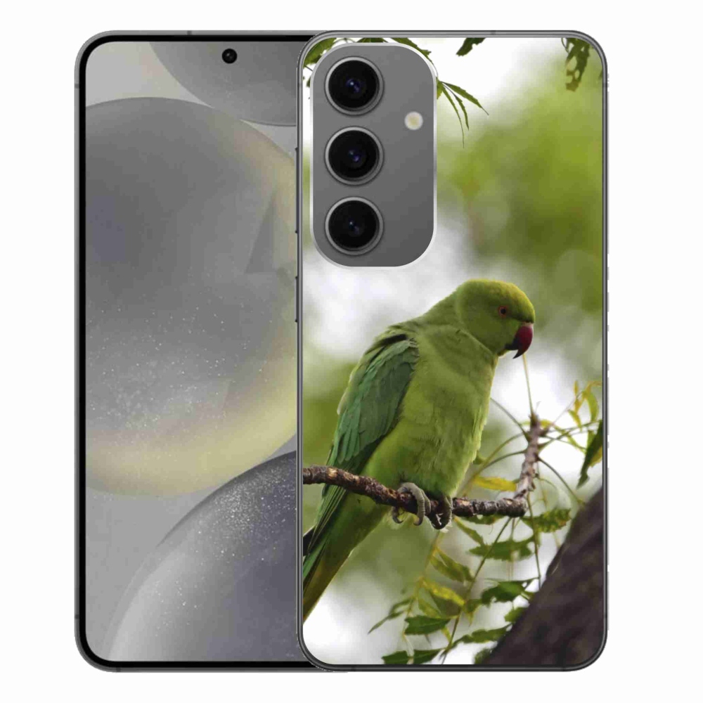 Gélový kryt mmCase na Samsung Galaxy S24+ - zelený papagáj