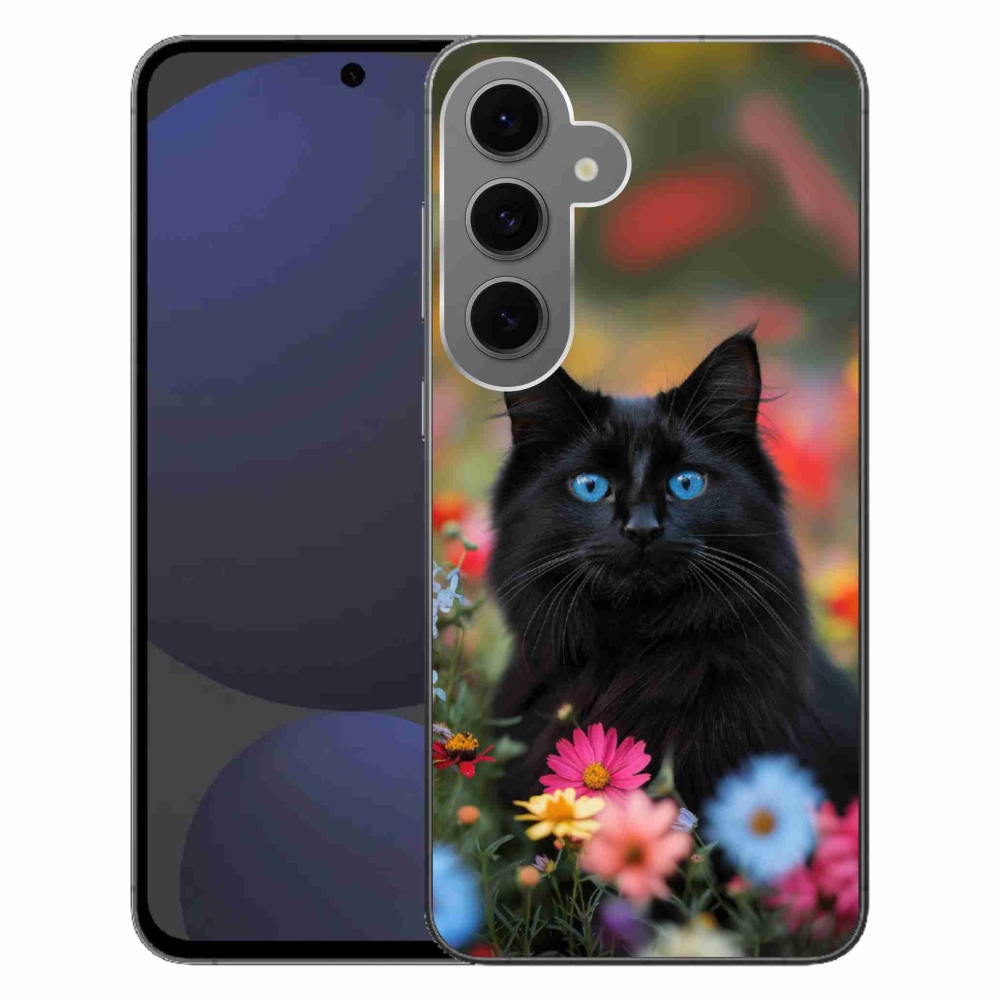 Gélový kryt mmCase na Samsung Galaxy S24FE - čierne mačiatko 4