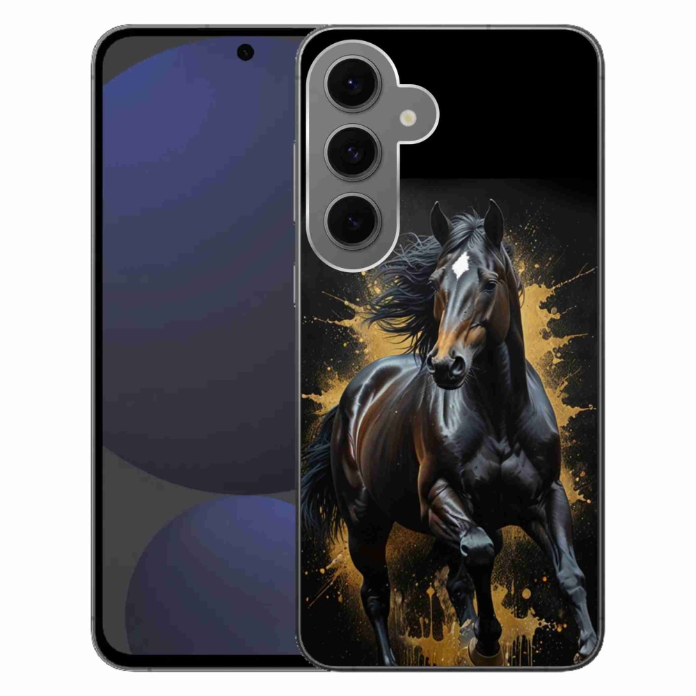 Gélový kryt mmCase na Samsung Galaxy S24FE - elegantný čierny žrebec