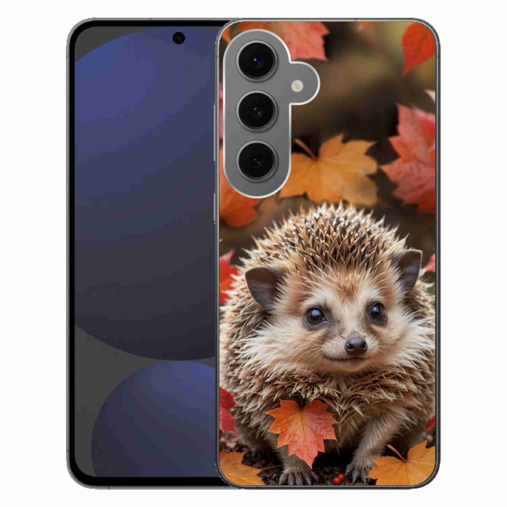 Gélový kryt mmCase na Samsung Galaxy S24FE - ježko v lístia