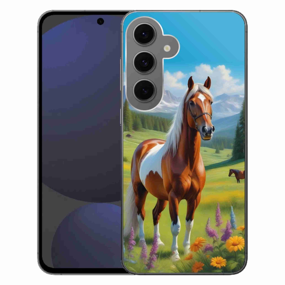 Gélový kryt mmCase na Samsung Galaxy S24FE - kôň na lúke