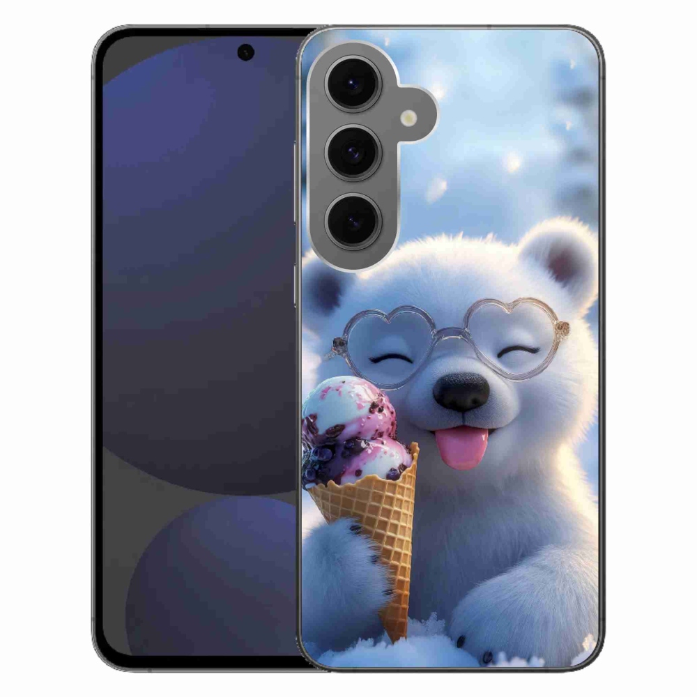 Gélový kryt mmCase na Samsung Galaxy S24FE - medvedík so zmrzlinou