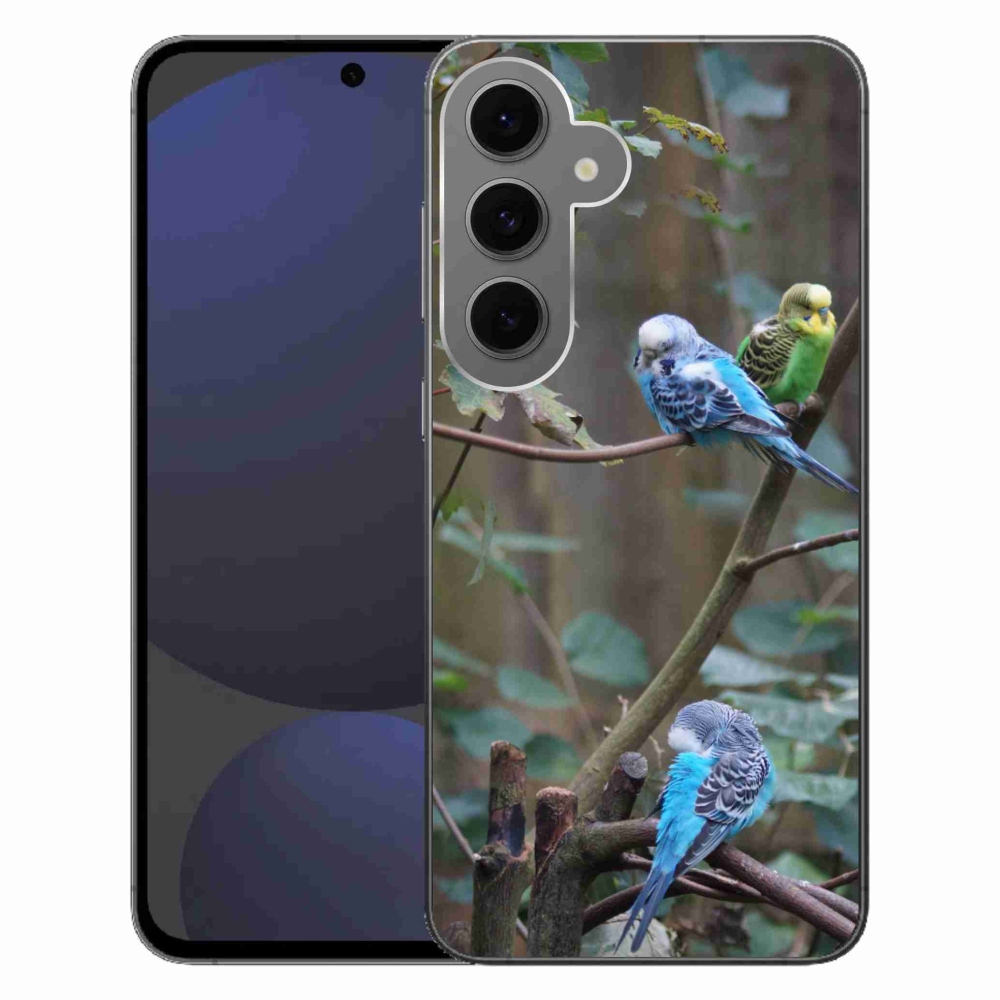 Gélový kryt mmCase na Samsung Galaxy S24FE - papagáje na vetve