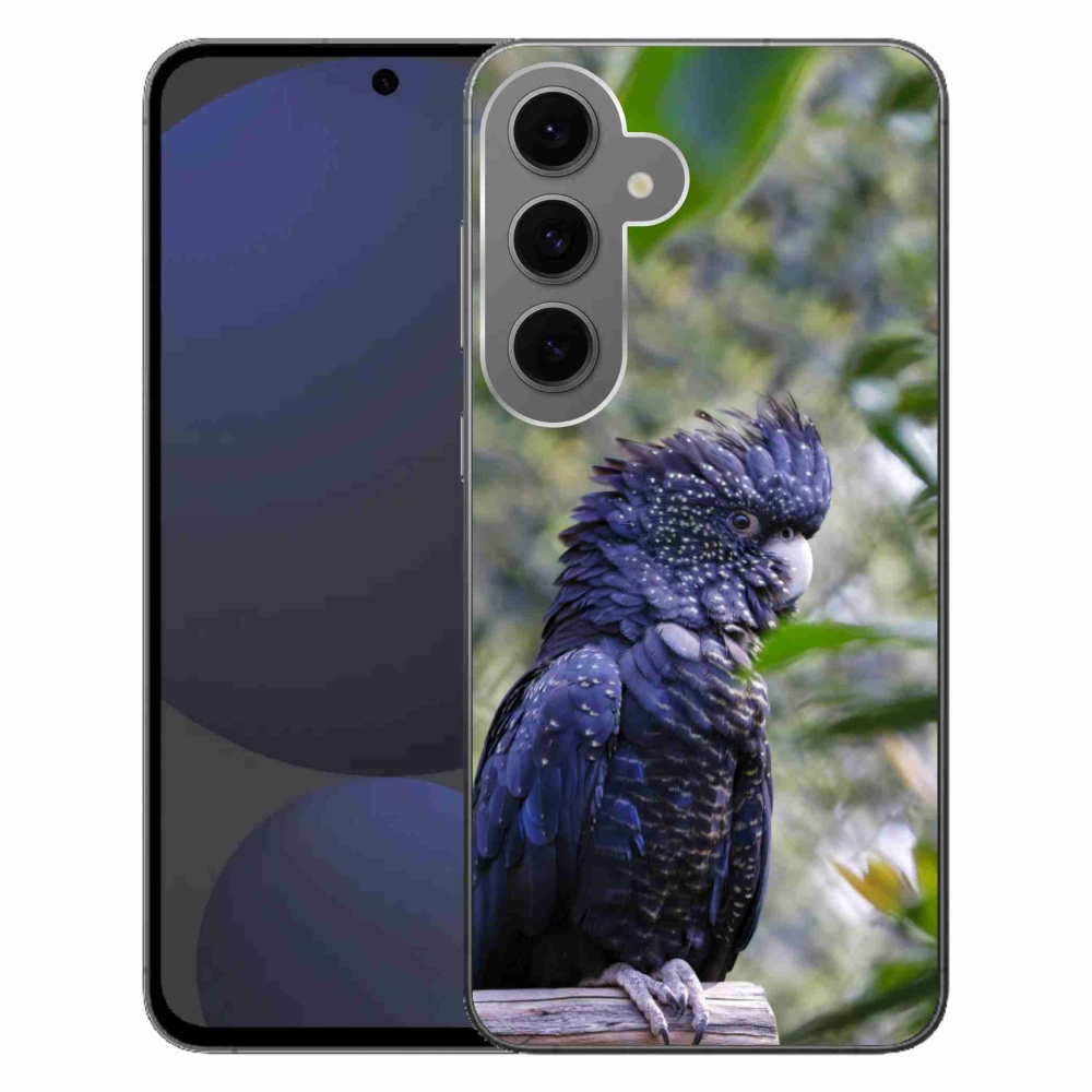 Gélový kryt mmCase na Samsung Galaxy S24FE - papagáj kakadu čierny
