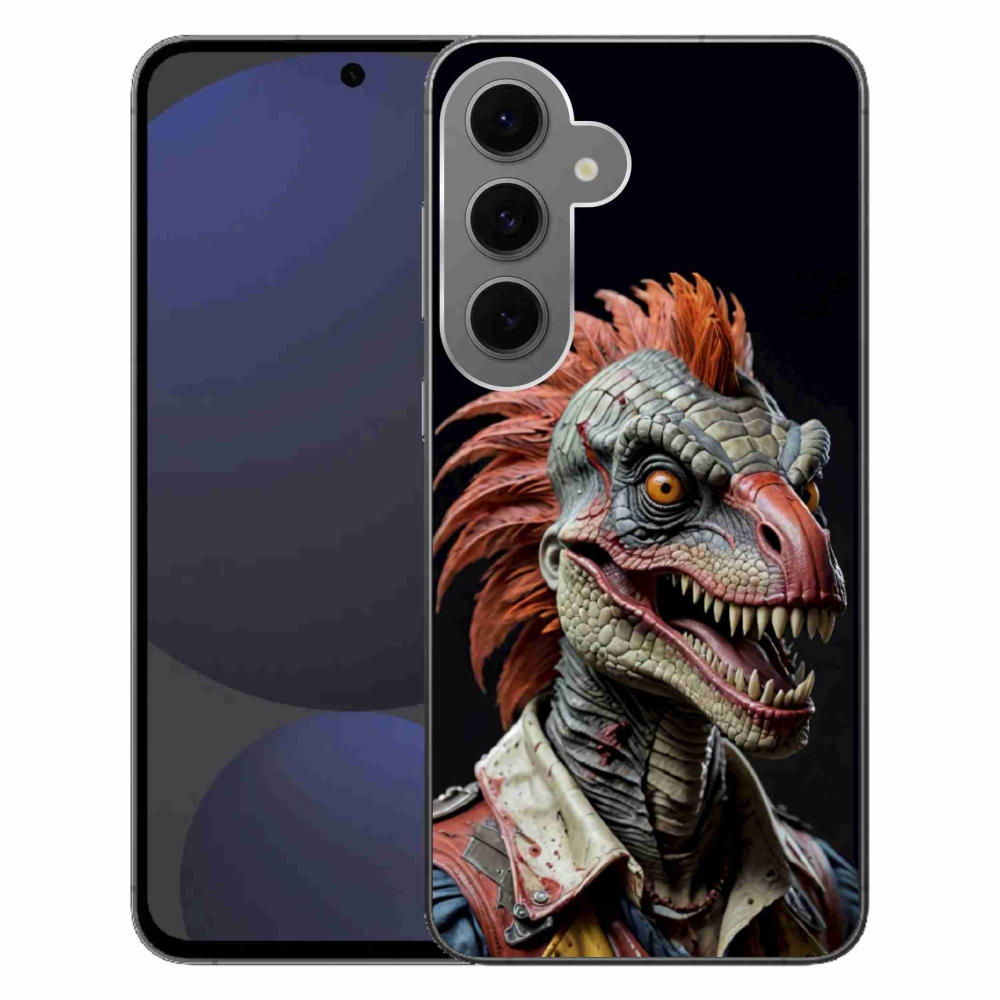 Gélový kryt mmCase na Samsung Galaxy S24FE - punk dinosaurus