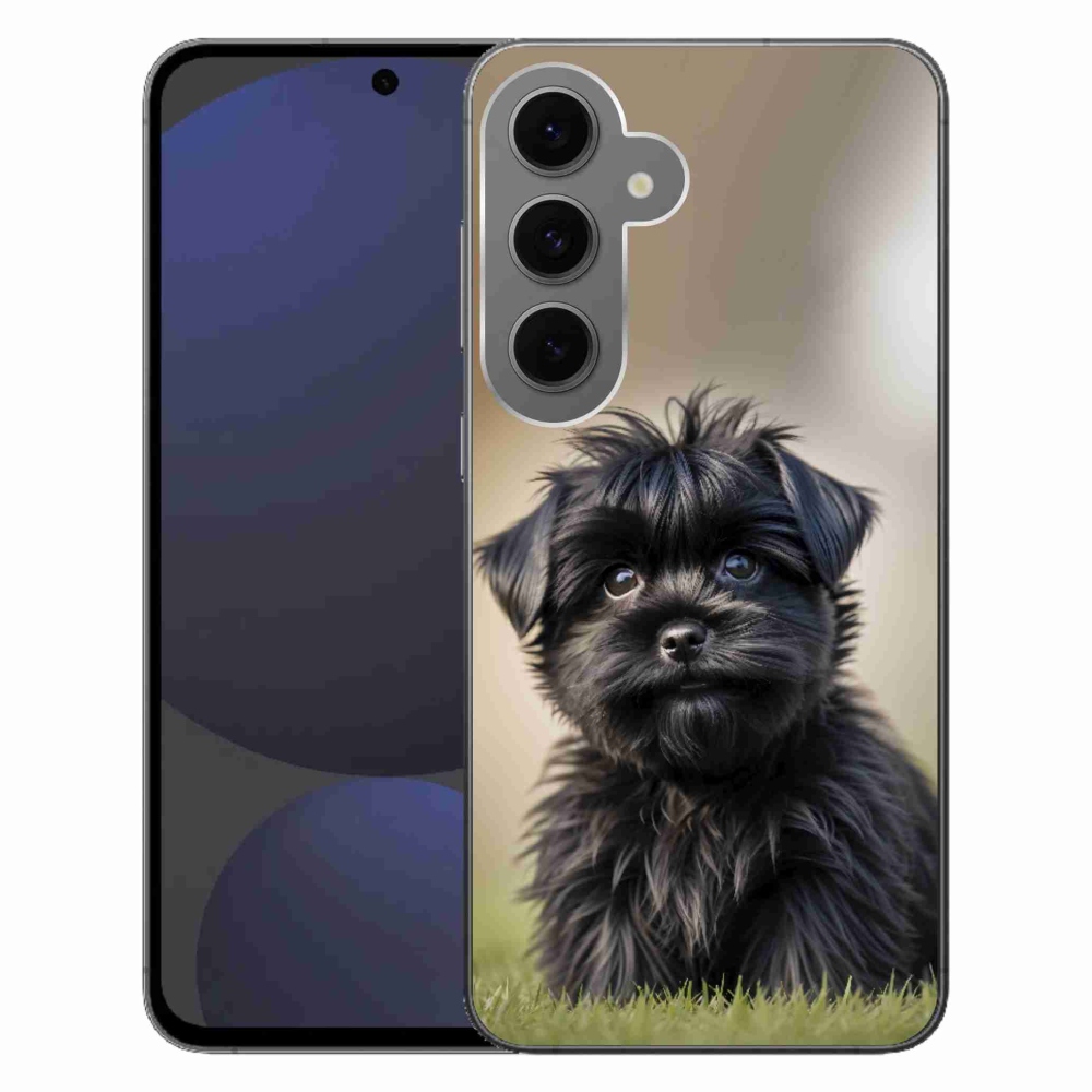 Gélový kryt mmCase na Samsung Galaxy S24FE - roztomilý čierny psík