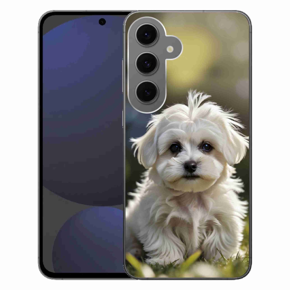 Gélový kryt mmCase na Samsung Galaxy S24FE - roztomilý maltézsky psík