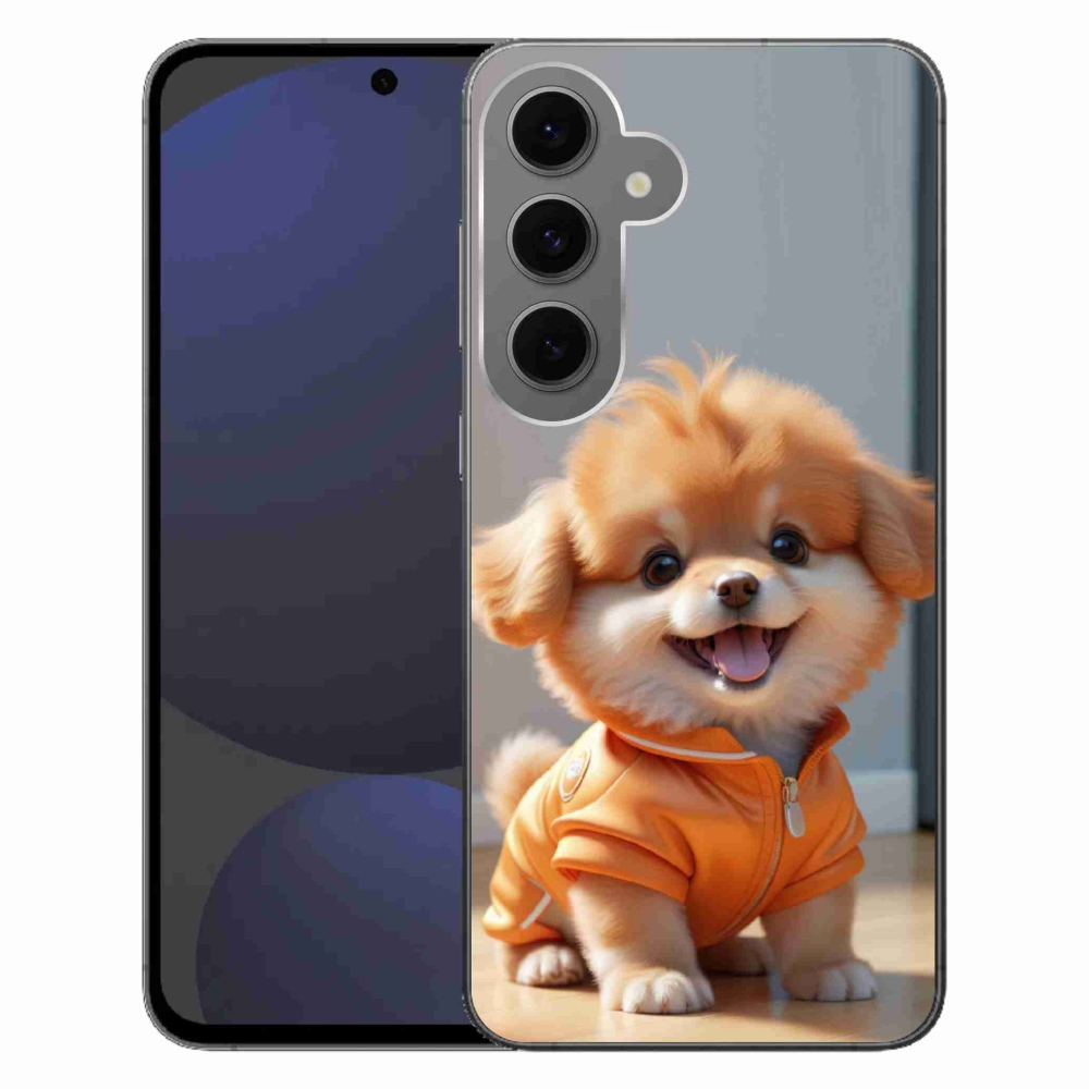 Gélový kryt mmCase na Samsung Galaxy S24FE - roztomilý pomeranian v mikine