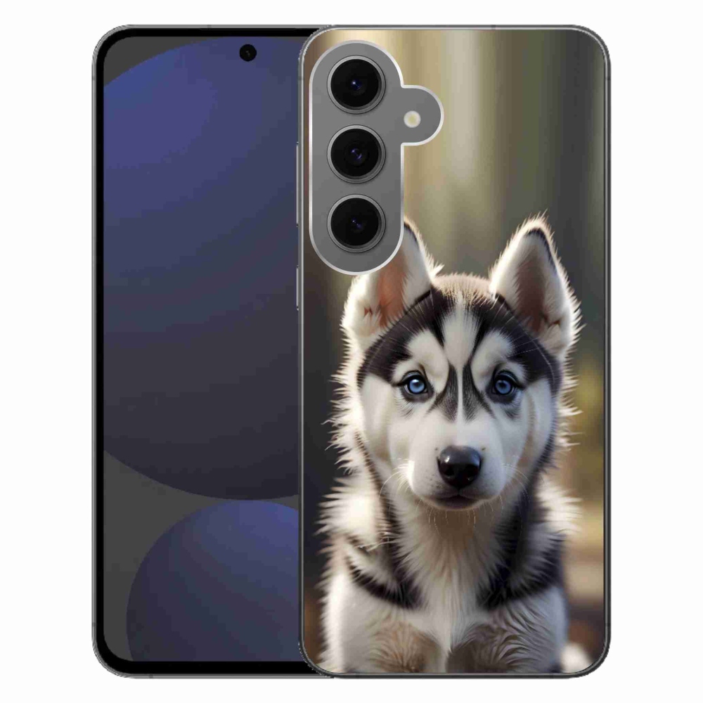 Gélový kryt mmCase na Samsung Galaxy S24FE - roztomilý sibírsky husky