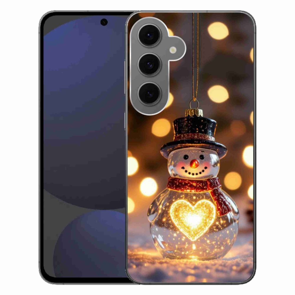 Gélový kryt mmCase na Samsung Galaxy S24FE - svietiaci vianočný snehuliak