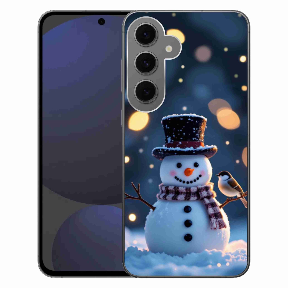 Gélový kryt mmCase na Samsung Galaxy S24FE - vianočný snehuliak