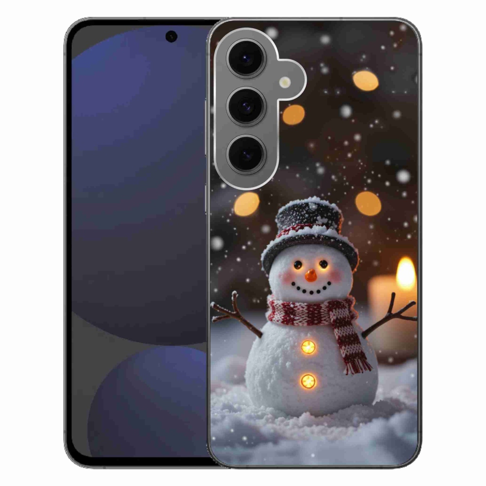 Gélový kryt mmCase na Samsung Galaxy S24FE - veselý snehuliak