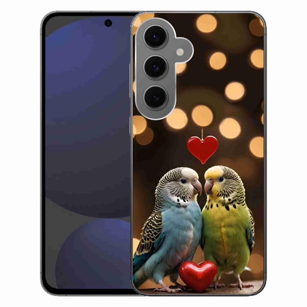 Gélový kryt mmCase na Samsung Galaxy S24FE - zamilovaní papagáje