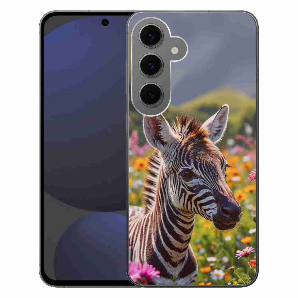 Gélový kryt mmCase na Samsung Galaxy S24FE - zebra na lúke