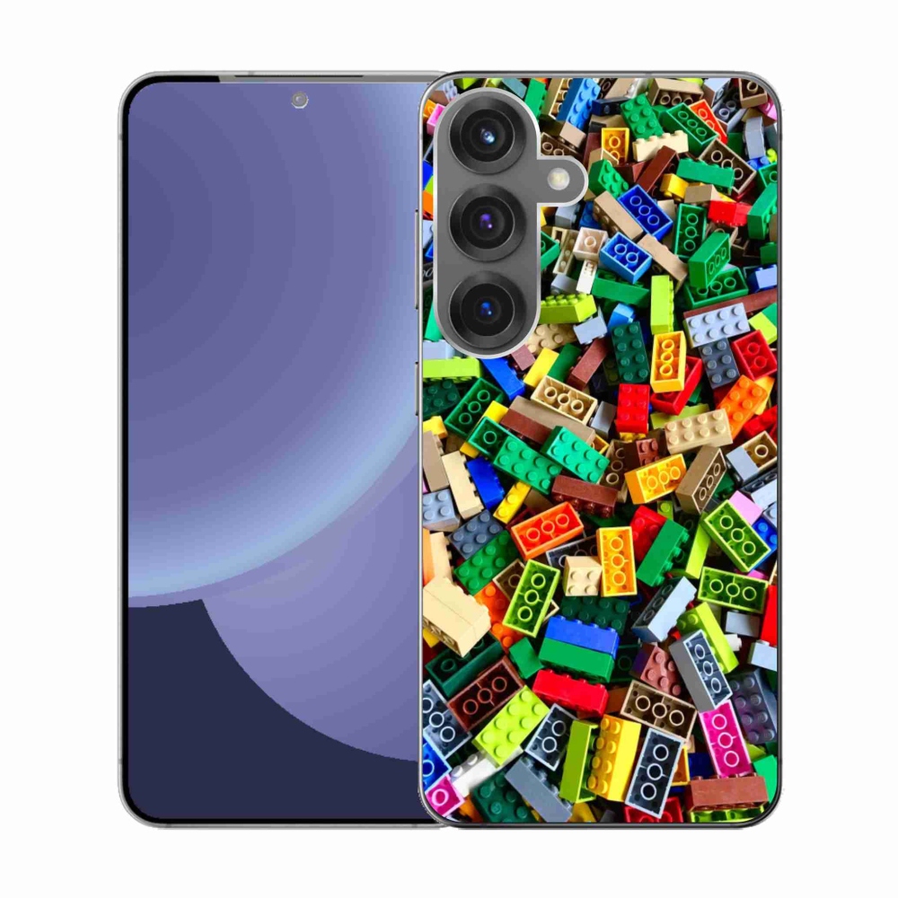 Gélový kryt mmCase na Samsung Galaxy S25 - farebné stavebné kocky