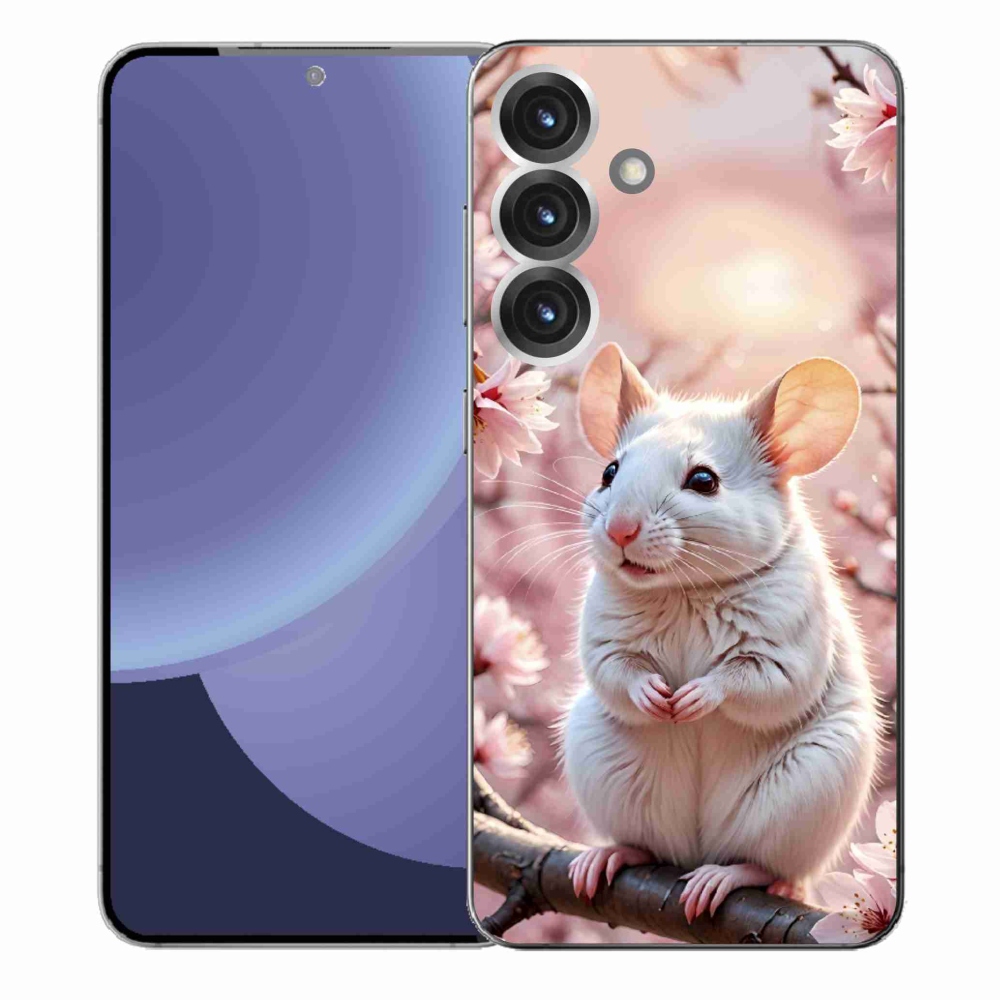 Gélový kryt mmCase na Samsung Galaxy S25+ - biela myš na vetve