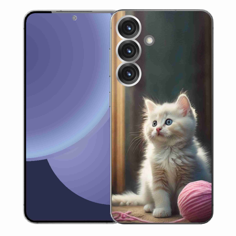 Gélový kryt mmCase na Samsung Galaxy S25+ - biele mačiatko 2