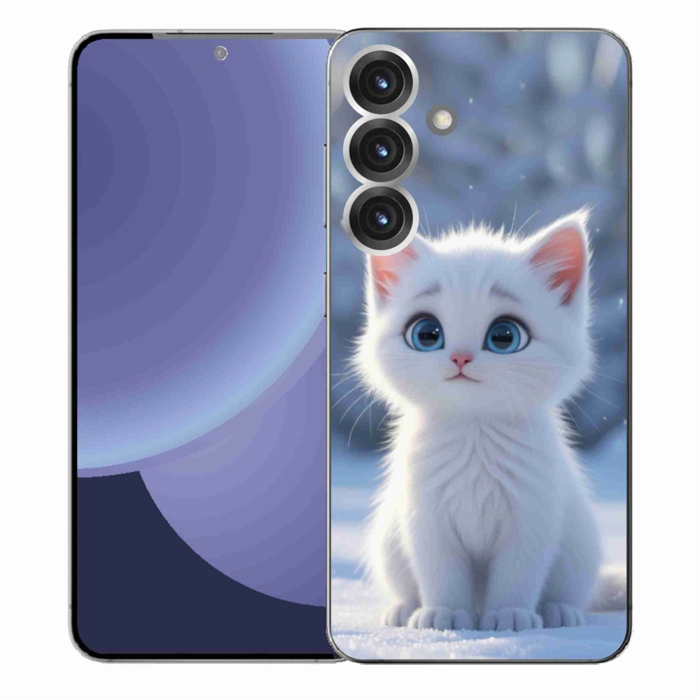 Gélový kryt mmCase na Samsung Galaxy S25+ - biele mačiatko 3