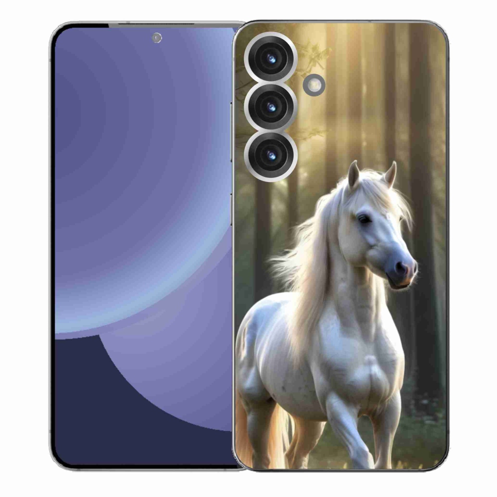 Gélový kryt mmCase na Samsung Galaxy S25+ - biely kôň 3