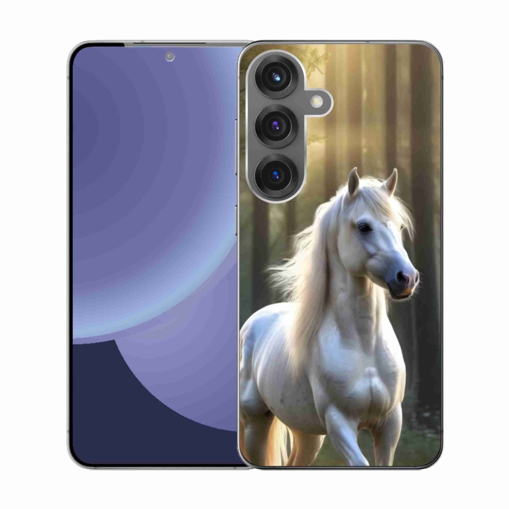 Gélový kryt mmCase na Samsung Galaxy S25 - biely kôň 3