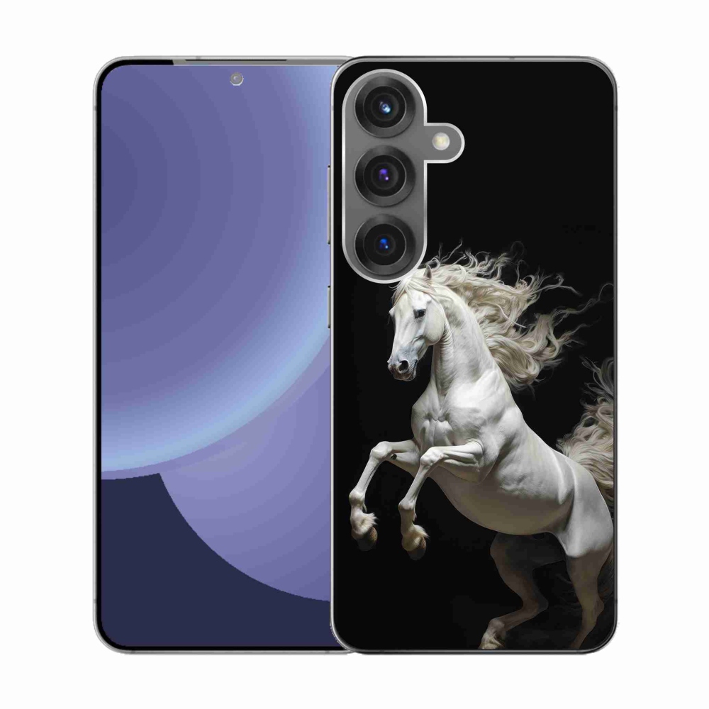 Gélový kryt mmCase na Samsung Galaxy S25 - biely kôň 4