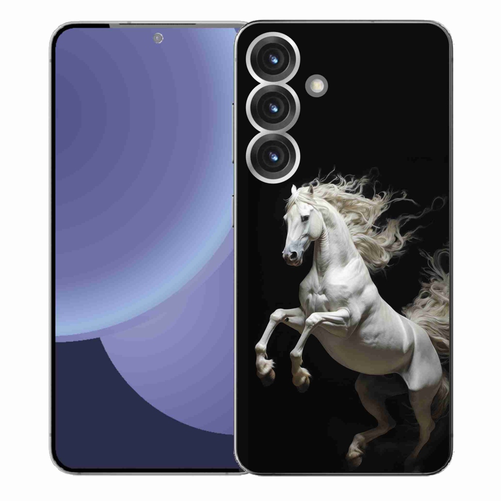 Gélový kryt mmCase na Samsung Galaxy S25+ - biely kôň 4