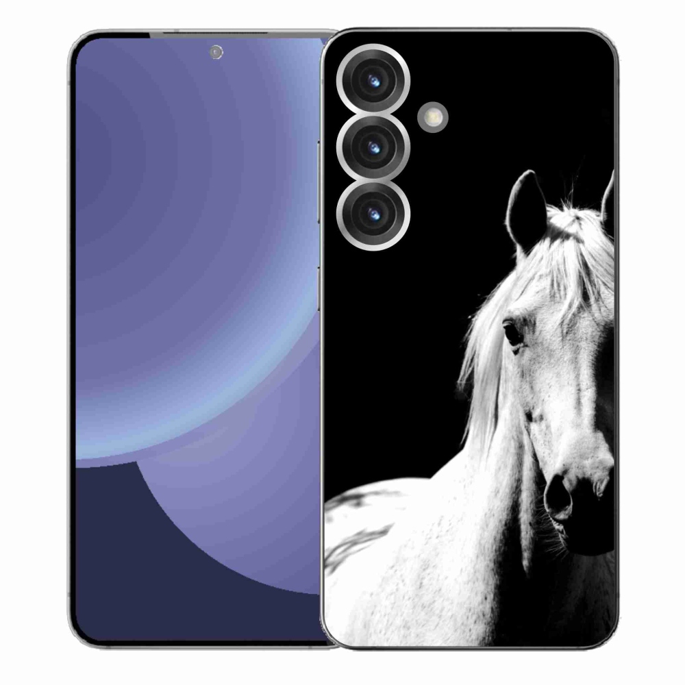 Gélový kryt mmCase na Samsung Galaxy S25+ - biely kôň 5