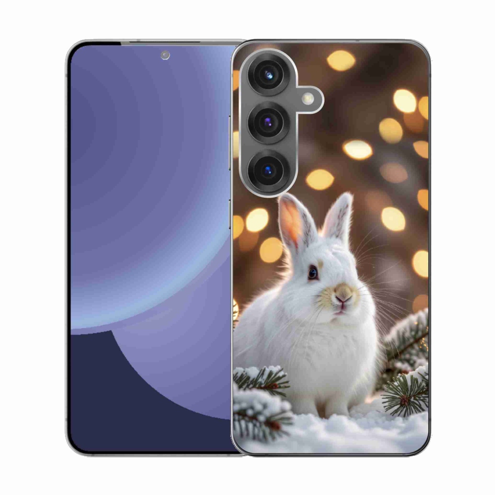 Gélový kryt mmCase na Samsung Galaxy S25 - biely zajac
