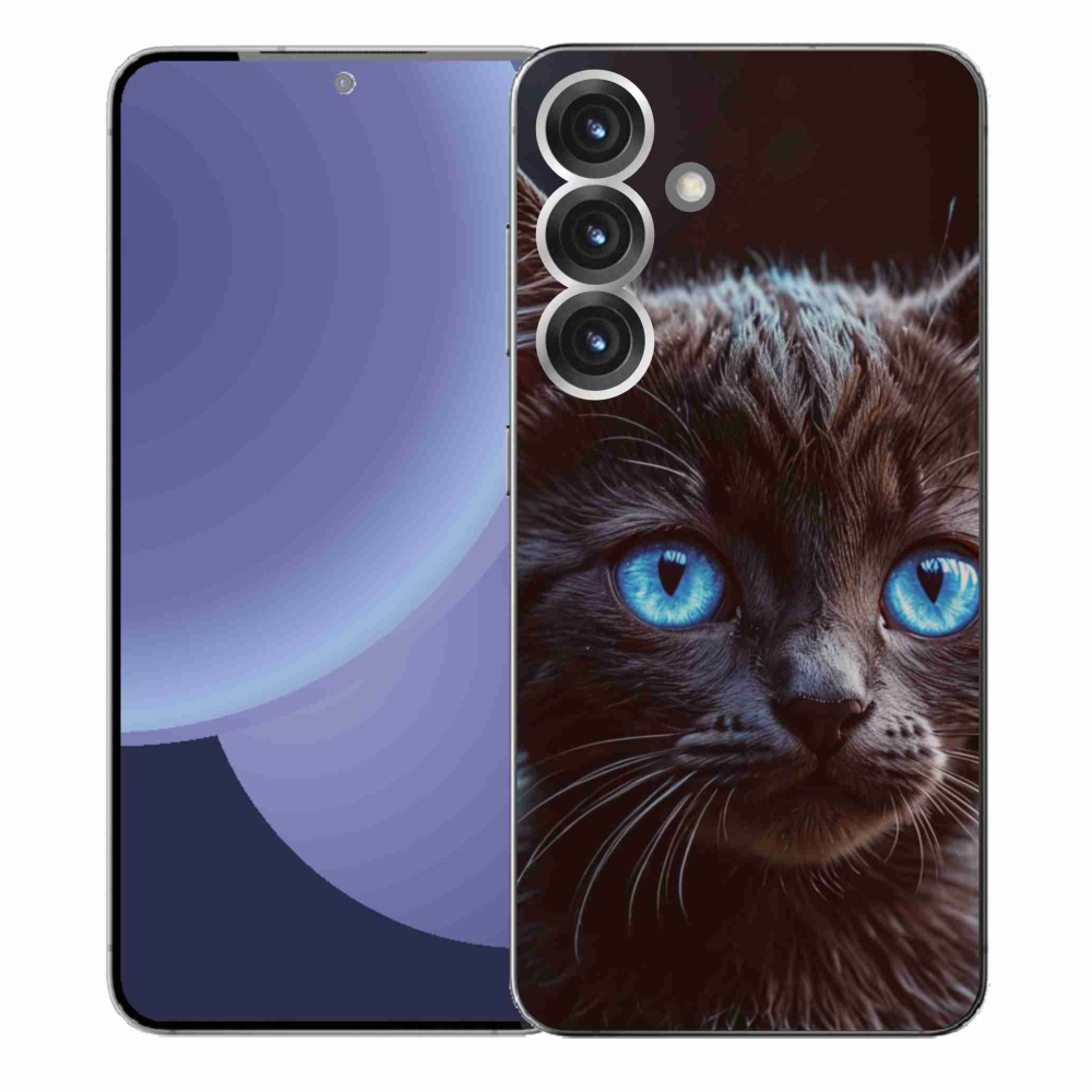 Gélový kryt mmCase na Samsung Galaxy S25+ - čierne mačiatko 2